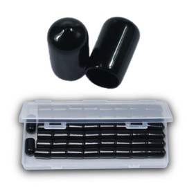 3/8 Inch Rubber End Caps Round Rubber Caps Plug Insert Decking Caps Black Rubber Tips PVC Flexible Vacuum Caps Plastic End Caps for Pipe Tube Pack of 50