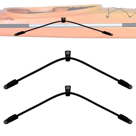 Pmsanzay 2 Pack Kayak Bungee Paddle Holder Kayak Paddle Clip Kayak Paddle Keepers Kit for Kayak & Canoe,Fishing Boat - Kayak Rigging Accessory -with Screws