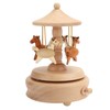 Cute Music Box Wooden Rotating Musical Box Wood Crafts Birthday