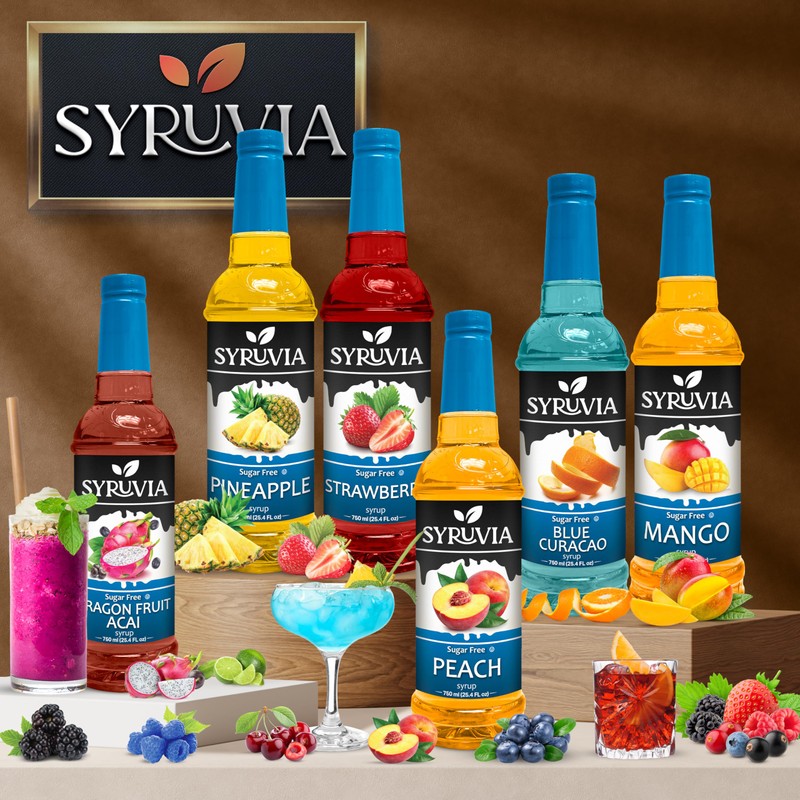 Syruvia Sugar Free Coffee Syrup, BLUNILLA Syrup, Vanilla Blueberry Flavored