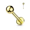 PiercedOff Gold Tone IP over 316L Surgical Steel Labret with