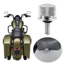 PSLER Fender Mounting Aluminum Seat Bolt Screw Cover Knob Kit for Touring Sportster Touring Road King Electra Street Glide 1996-2022, Chrome