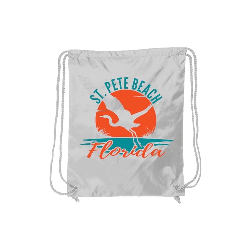 inktastic St. Pete Beach Florida Vacation Drawstring Bag White 361b1