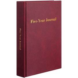 Resurhang Hard Cover 5 Year Journal 6 x 8.5 Inch 5 Year Memory Notebook Daily Journal, Yearly Undated Diary Life Planner Log Book Gifts for Men and Women (Wine Red)