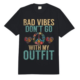 Bad Vibes Dont go with My Outfit Hippie Comfort Colors Adult Heavyweight T-Shirt