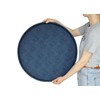 HofferRuffer Large Round Serving Tray 24'', Elegant Faux Leather Circle