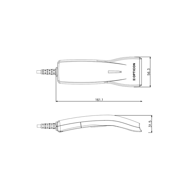 Optoelectronics OPL-6845S-V-WHT-USB 1D Laser Barcode Scanner