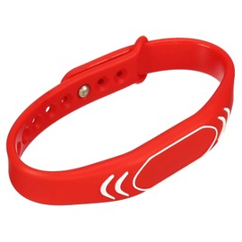 MECCANIXITY ID Card Key Wristband RFID Proximity 125KHz TK4100 Read Only Contactless Token Tag Bracelet for Door Entry Access Control Red