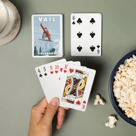 Lantern Press Vail, Colorado, Snowboarder Jumping (52 Playing Cards, Poker Size Card Deck with Jokers)