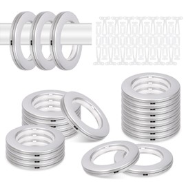 Glarks - Juego de 20 ojales para cortina de identificación de 1-5/8 pulgadas (42 mm), ojales de plástico, ojales con arandelas, ojales de fácil presión, anillo de cortina deslizante de bajo ruido, para cortinas de bricolaje, lona, manualidades de piel (p