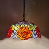 Capulina Tiffany Pendant Light 2 Light 16 Inches Wide Red