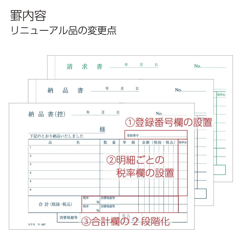 Kokuyo U-347 Carbonless Copy Book, 3 Sheets, Supplies, Invoice Included,