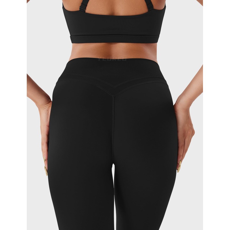 YEOREO Cross Waist Butt Lifting Workout Leggings for Women Hidden