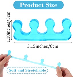ElevateTech 8Pcs Toe Separators for Pedicure Pedicure Toe Spacers & Spreaders Soft Finger Separators Polishing Manicure Coating Gel Painting Nail Accessories Men and Women (Blue Pink)