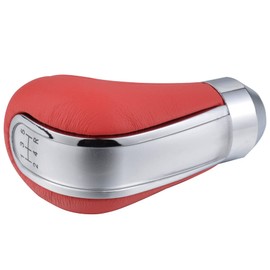 Padaodao Car Shifter Knob Accessories Red Leather Gear Stick Head Fit for Most Transmission Vehicles SUV Trucks Cars