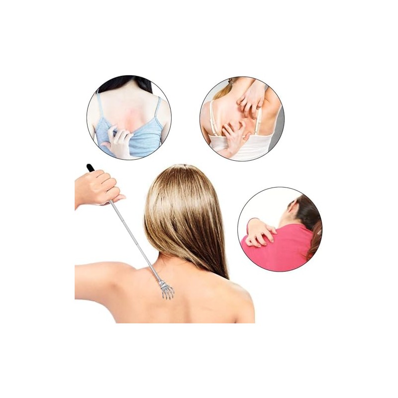 2 PCS Back Scratcher Extendable, Stainless Steel Back Scratcher for