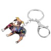 BONSNY Enamel Metal American Pit Bull Terrier Dog Keychains Key