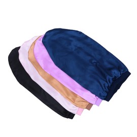 Healvian 5pcs Women's Satin Sleep Cap Long Hair Bonnet Stretchy Band Keep during Sleep One Size Fits