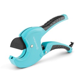 DURATECH Ratchet PVC Pipe Cutter, Cuts up to 1-5/8" PEX, PPR, PE and Plastic Hoses, with PTFE-Coated Sharp Blade,Suitable for Home and Plumbing Repairs