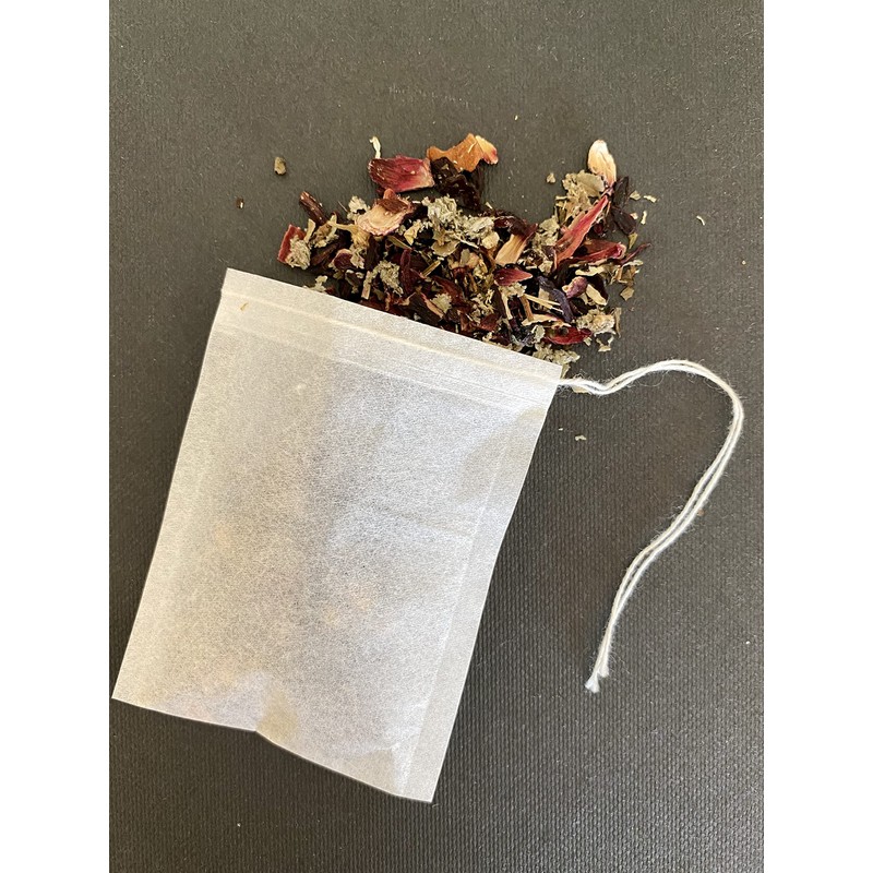 Empty SELF Fill Teabags, White Paper, COMPOSTABLE, Large Size, Drawstring,