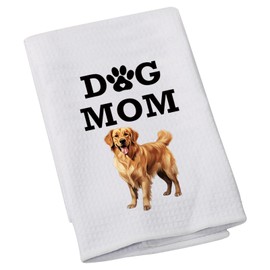 LEVLO Golden Retriever Lovers Towel Gift Dog Mom Kitchen Towel Golden Retriever Owner Mom Gift (Golden Retriever-DM)