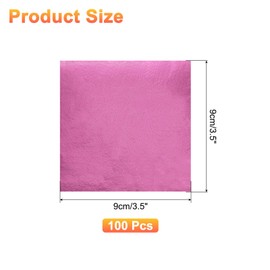 uxcell 100pcs Leaf Sheets, 3.5" x 3.5" Foil Sheets Paper Sheets for DIY Crafts Painting Nails Resin Furniture Decoration(Dark Rose Red)