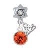 Delight Jewelry 10mm Orange Crystal Drop - Silver-tone Clear Star