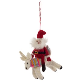 Boston International Felt Christmas Tree Ornament Winter Holiday Hanging Ornaments Decorations for Home, 5.5", Santa