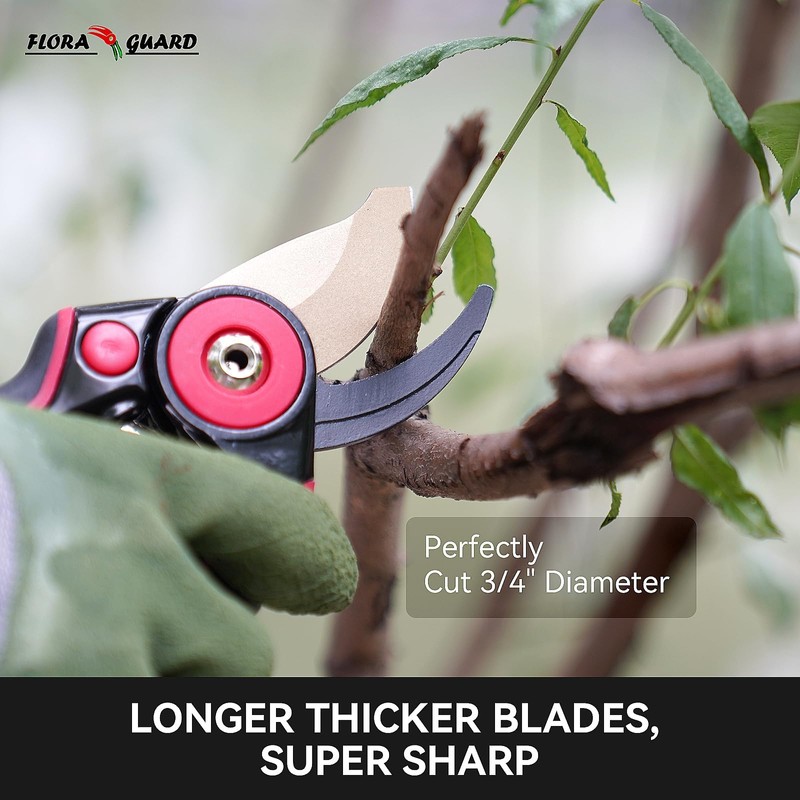 FLORA GUARD Heavy Duty Bypass Secateurs with SK5 Steel Blade,
