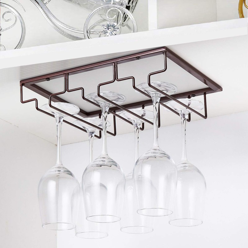 FOMANSH Wine Glass Rack - Under Cabinet Stemware Wine Glass
