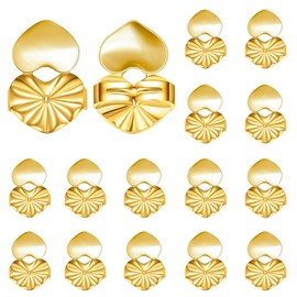 8 Pairs Earring Backs for Heavy Earrings,Hypoallergenic Adjustable Heart 14K Gold Plated Earring Lifters for Droopy Ears