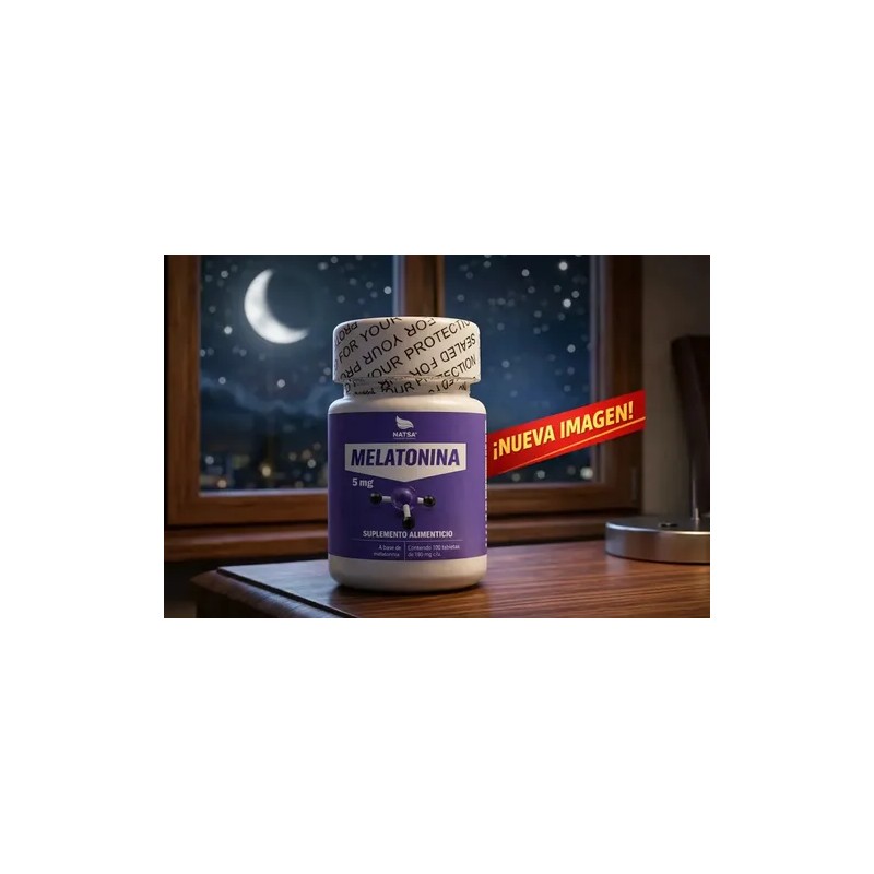 Melatonina 5 Mg, 100 Tabletas, 1 tableta antes de dormir,