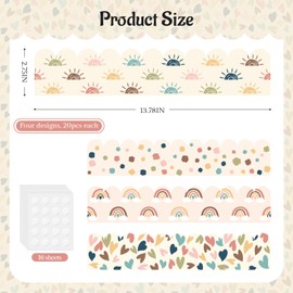 Cardkiss Boho Bulletin Board Border, 91.8 Ft Classroom Borders for Bulletin Board Decoration, Walls, Desks, Windows, Doors, Classrooms, Home School