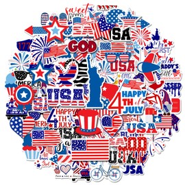 Patriotic Stickers Vinyl Waterproof Memorial Day Decals for Laptop Water Bottle Decorations 100Pcs