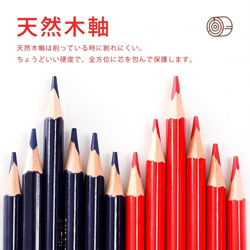 Juufly Red and Blue Pencils for Elementary School Students, Triangular