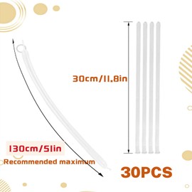 Moguri Pack of 30 White Modelling Balloons, Long 260 mm Balloons for Shaping Animal Figures and Decoration, Ideal for Birthday Parties, Weddings and Events, Stretchy Balloons