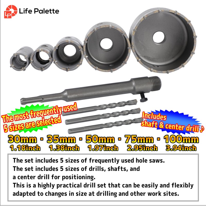 Life Palette Hole Saw Kit Drill Hole Cutter Set with