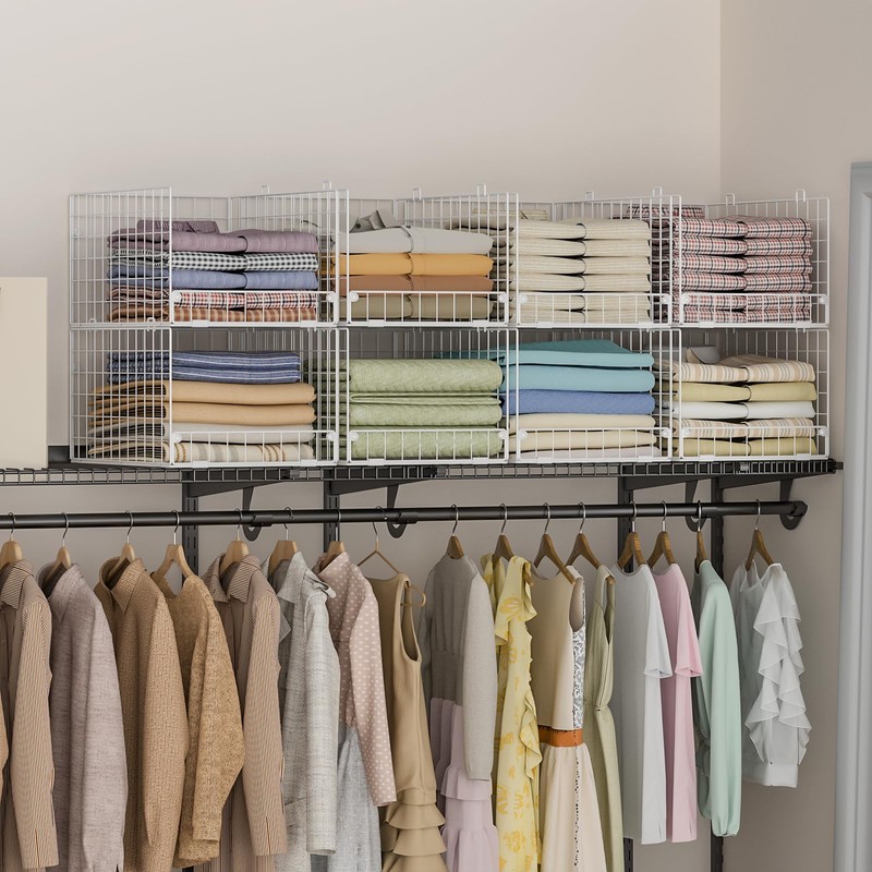 Stackable Closet Organizers and Storage - 4-Tier Stackable Storage Bins,