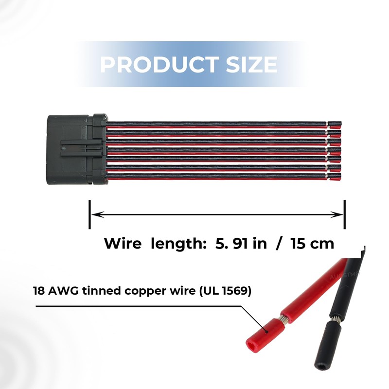 Door Harness Connector Wiring Pigtail, OE 05013961AA/1P2522, Compatible with 1999-2004