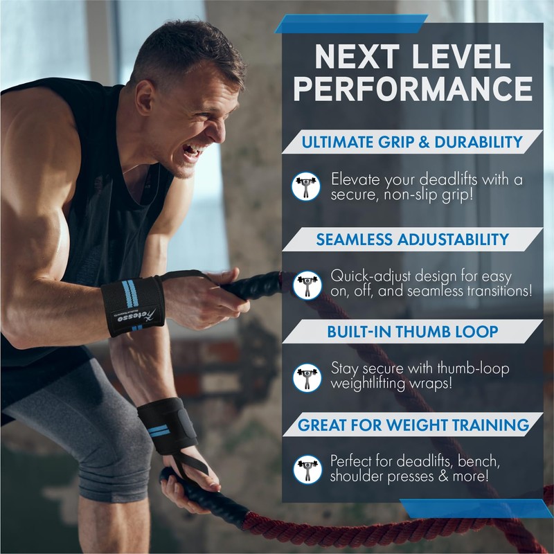 Actesso Weight lifting Wrist Wraps (Single) - Premium Wrist Support