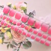 LIFOOST Semi Cured Gel Toenail Strips Gradient Pink 22 PCS