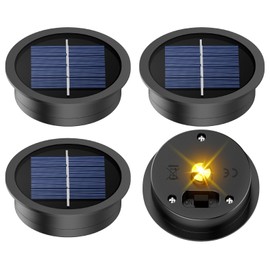 4 Pack Solar Light Replacement Top, 2.76 Inch Waterproof Solar Lantern Light Parts for Outdoor Garden, Pathway, Yard Lights & Decor (Fits Lanterns with 2.36 to 2.76 Inch Openings)