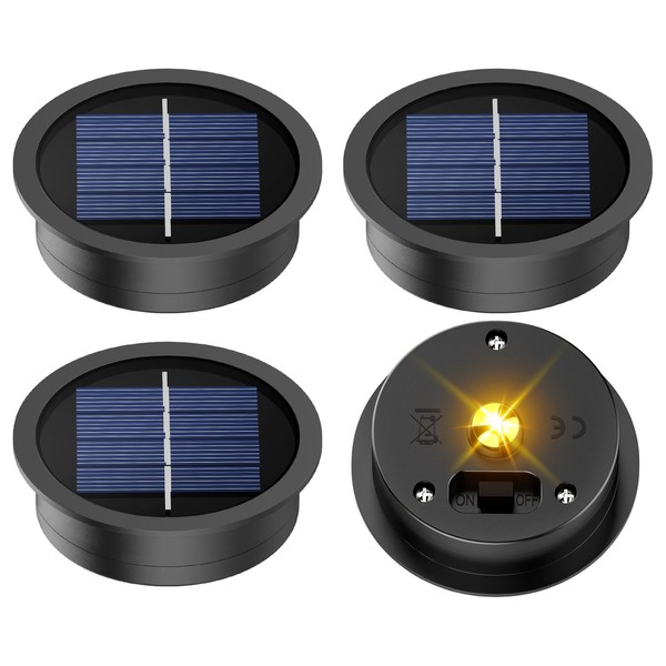 4 Pack Solar Light Replacement Top, 2.76 Inch Waterproof Solar