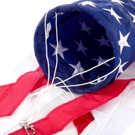 American Flag Windsock, Stars & Stripes USA Patriotic Decorations Embroidered Stars - Fade Resistant Patriotic Wind Socks Decorations 40 Inch (40)