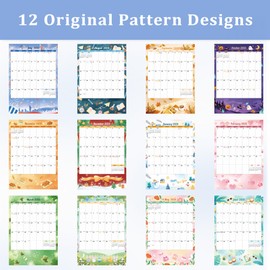 Ospelelf Calendar 2025-2026 Monthly Wall Large Planner Pad with Protective Cover Pockets Sticker for Family Fridge Office Teacher Student 17" X 12" Season