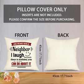 Yufansd Funny Neighbor Presents Cushion Cover for Best Neighbor Ever Neighbor Gifts Farewell Gift for Neighbors Moving Away Housewarming Gifts Decoration 45x45 cm (Neighbor)
