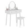 SogesHome Vanity Table Sets with Moveable Mirror and Padded Stool,