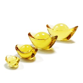 PARK SEVENTEEN Power Stone, Yuan Bao Feng Shui Figurine, Feng Shui Goods, Interior Goods, Miscellaneous Goods, Money Luck Up, Feng Shui Goods, Law of Attraction (Yellow, 4)