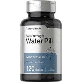 Horbäach Water Pills | Super Strength | 120 Tablets | Vegetarian, Non-GMO & Gluten Free Supplement