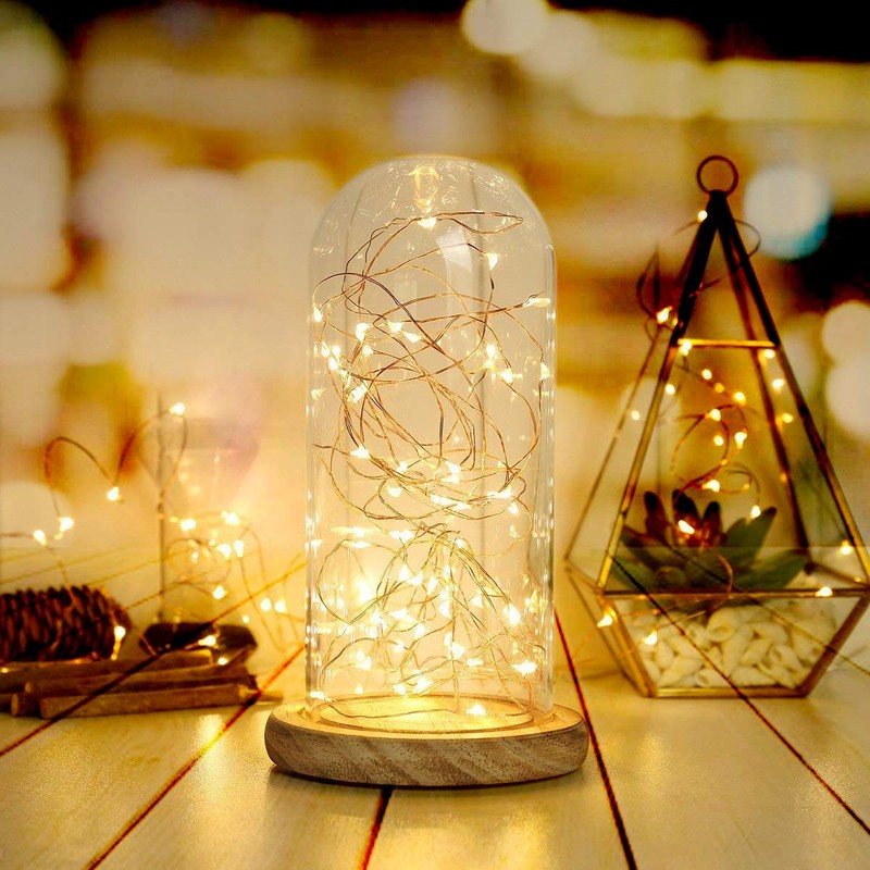 BXROIU 2 x 20LEDs Fairy Lights Battery Operated, Silver Wire